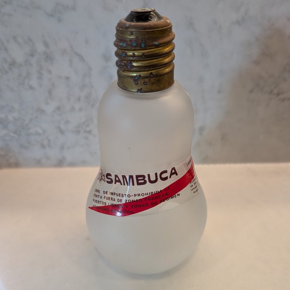Vintage Sambuca Light Bulb Bottle